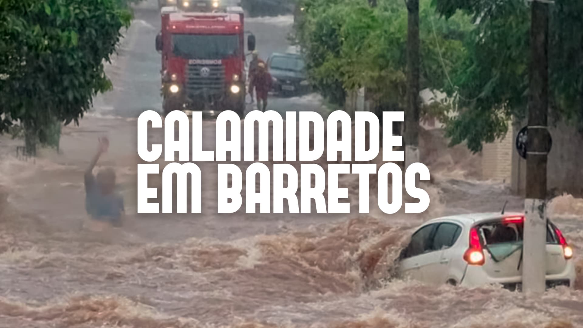 Barretos decreta calamidade; Veja vídeo da idosa sendo levada pela enxurrada