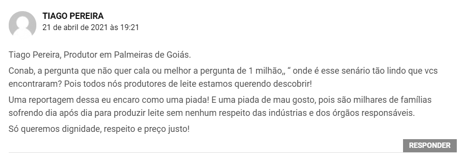 Produtores de leite rechaçam dados divulgados pela CONAB