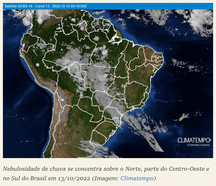 CLIMATEMPO 14 de outubro 2022, veja a previsão do tempo no Brasil