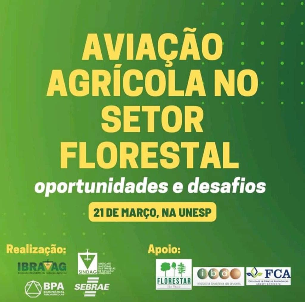 Aviação agrícola na proteção de florestas é tema de seminário gratuito