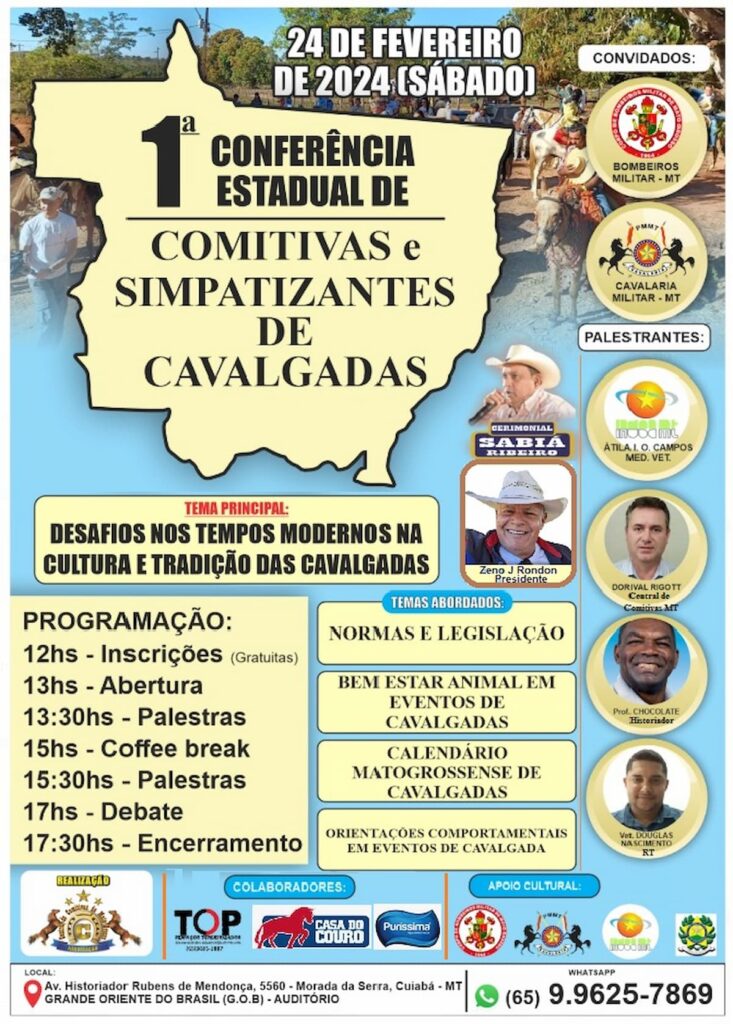 Vem aí! 1ª Conferência Estadual de Comitivas e Simpatizantes de Cavalgadas