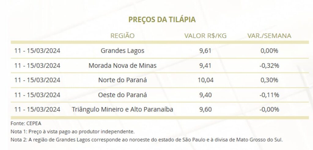 Quaresma aquece mercado da tilápia no Brasil